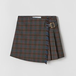 Zara Kids Buckled Frayed Skirt